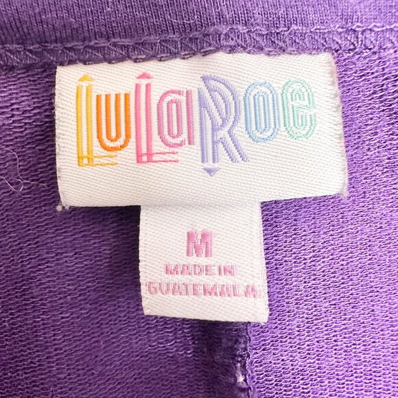 LuLaRoe Carly Dress Womens M Purple Short Sleeve Relaxed Fit With Pocket Comfy - Picture 2 of 10